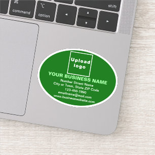 Sticker Marque d'affaires sur bâton en vinyle vert ovale