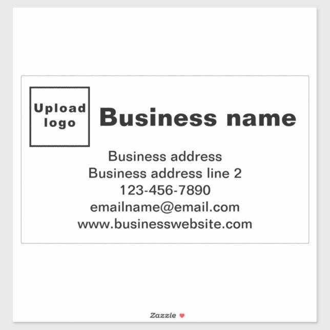 Sticker Marque d'affaires sur blanc grand rectangle Vinyl (Feuille)
