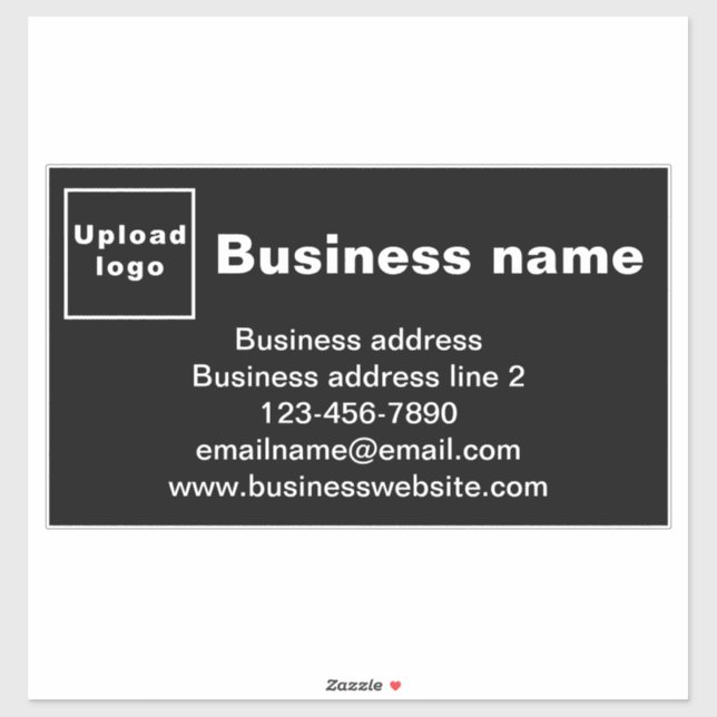 Sticker Marque d'affaires sur grand rectangle noir Vinyl (Feuille)