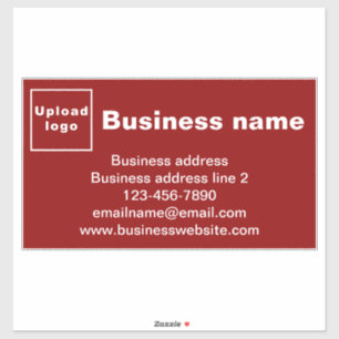 Sticker Marque d'affaires sur grand rectangle rouge Vinyl