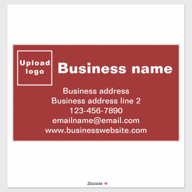 Sticker Marque d'affaires sur grand rectangle rouge Vinyl (Feuille)