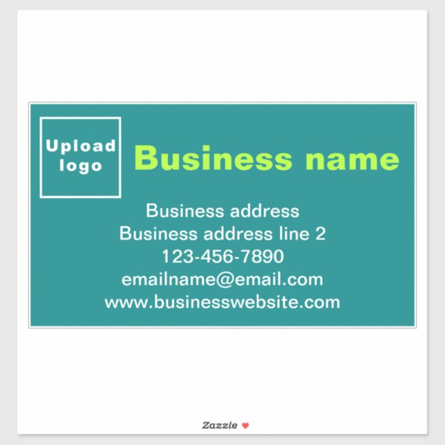 Sticker Marque d'affaires sur Turquoise vert grand rectang (Feuille)