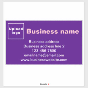 Sticker Marque d'affaires sur violet grand rectangle Vinyl