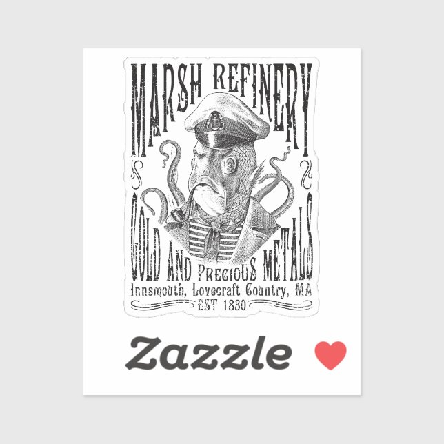Sticker Marsh Refining Company Innsmouth Lovecraft (Feuille)
