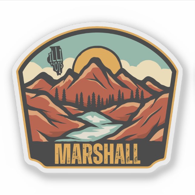 Sticker Marshall, Illinois (Devant)