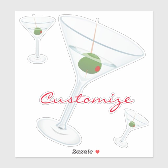 Sticker Martini à l'olive sale Thunder_Cove (Feuille)