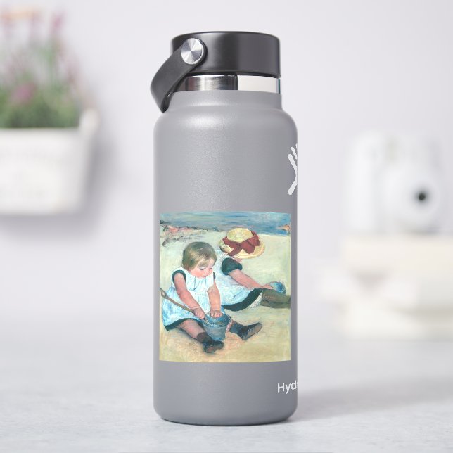 Sticker Mary Cassatt - Enfants jouant sur la plage (HydroFlask)