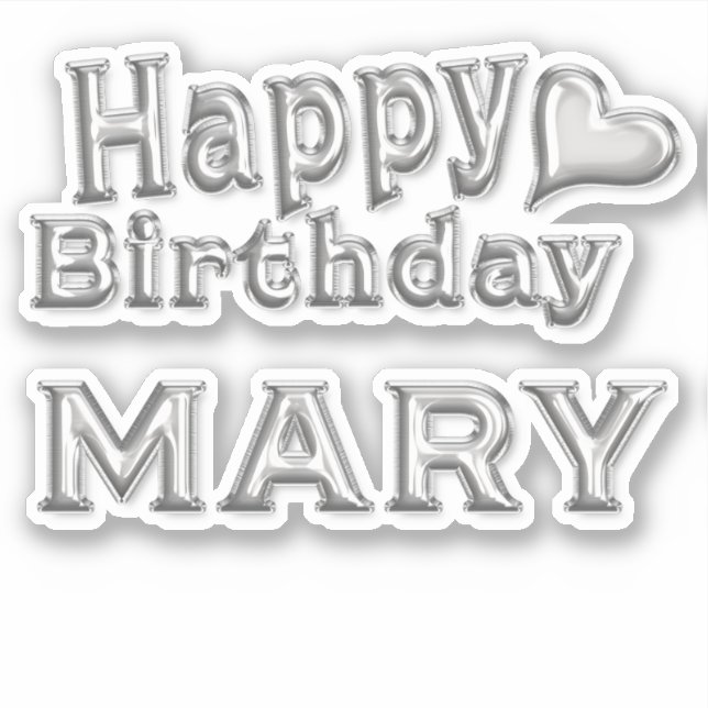 Sticker Mary Happy Birthday (Devant)