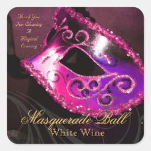 Sticker Mascarade rose du soir