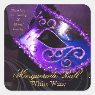 Sticker Mascarade violet magique du soir