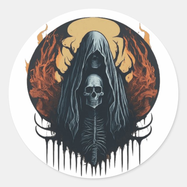 Sticker Mascotte Monstrous Ghost Metal Band (Devant)