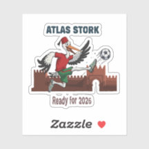 Mascotte sportive Atlas Stork Maroc Football 2026