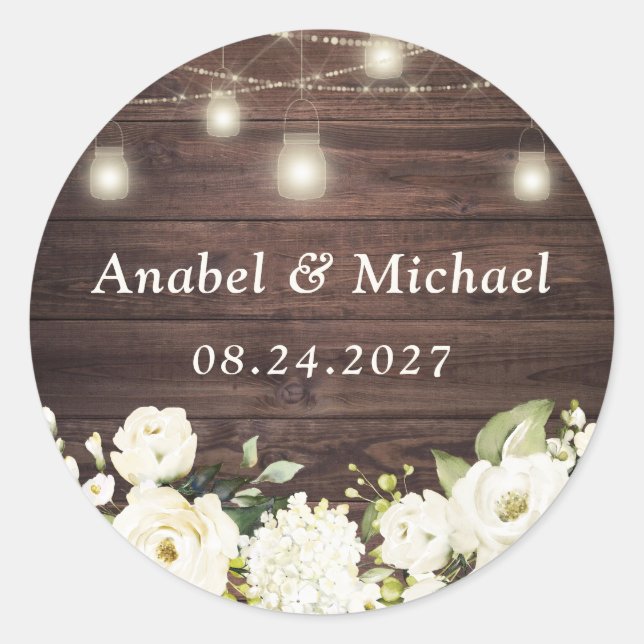 Sticker Mason Jar en bois rustique (Devant)