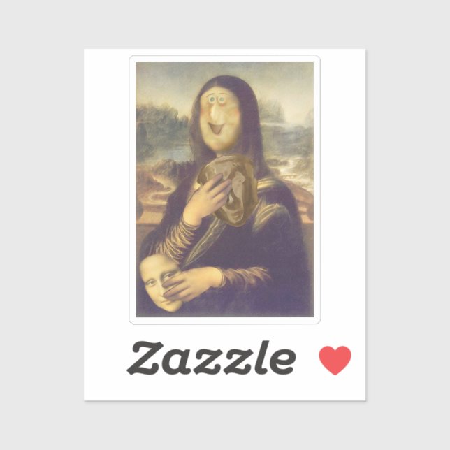 Sticker Masque indécis Mona Lisa (Feuille)