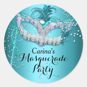 Sticker Masquerade Sparkle Bleu