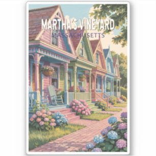 Sticker Massachusetts de Martha's Vineyard Illustration Re