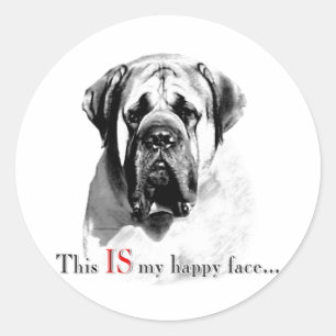 Sticker Mastiff Happy Face