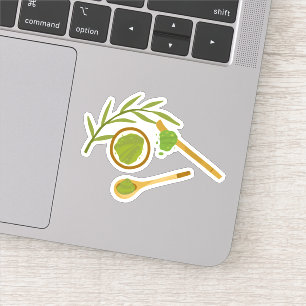 Sticker Matcha boba thé vert, poudre matcha
