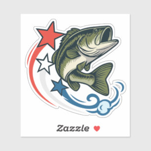 Sticker Matériel de pêche à la bass à grande bouche patrio