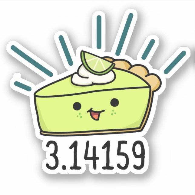 Sticker Math Pi Nombre Funky Pie Pun (Devant)