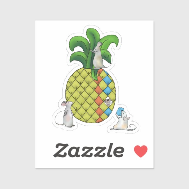 Sticker Mäuse nähen Ananas (Feuille)