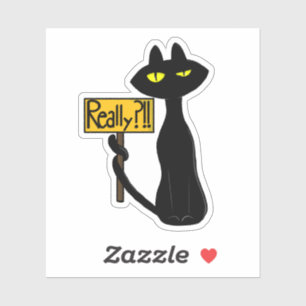 Sticker Mauvais Boogie - Le Chat - "Vraiment ?!!" Autocoll