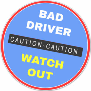 Sticker Mauvaise connexion au conducteur - Attention bleue