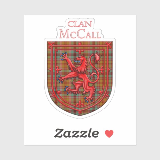 Sticker McCall Tartan Scottish Plaid Lion Rampant (Feuille)