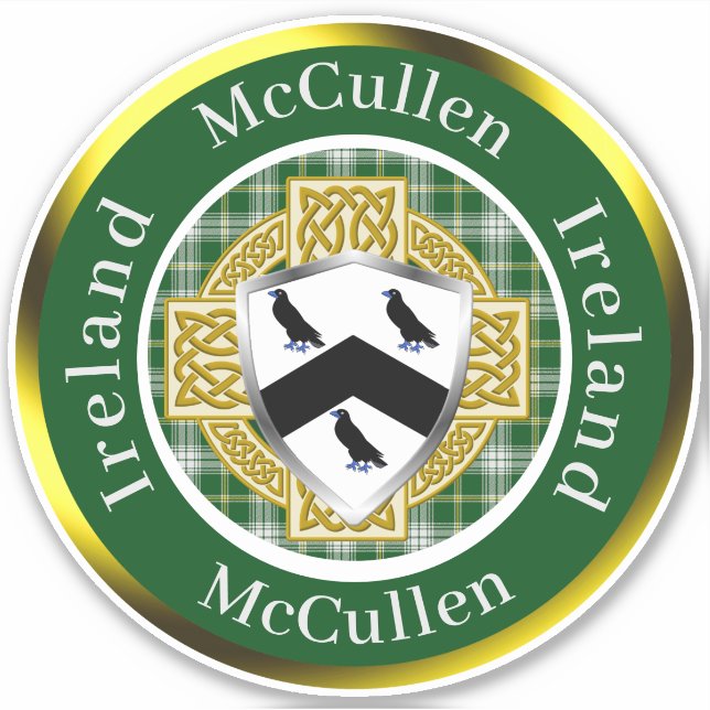 Sticker McCullen Shield & Croix celtique personnalisée (Devant)