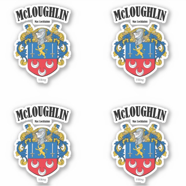 Sticker McLoughlin Crest Traduction et signification irlan (Devant)