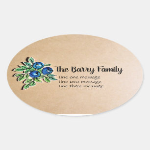 Sticker Med Custom Vintage Blueberry Label