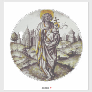 Sticker Médaillon avec saint Jean-Baptiste