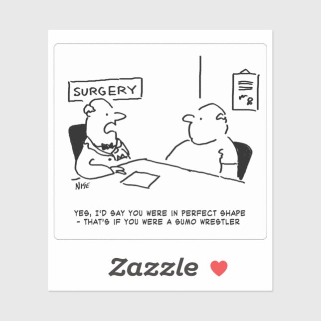 Sticker Médecin et patient en chirurgie Cartoon. (Feuille)