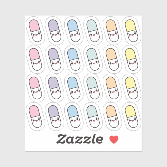 Sticker Médecine quotidienne Se souvenir Pill Tracker Plan (Feuille)