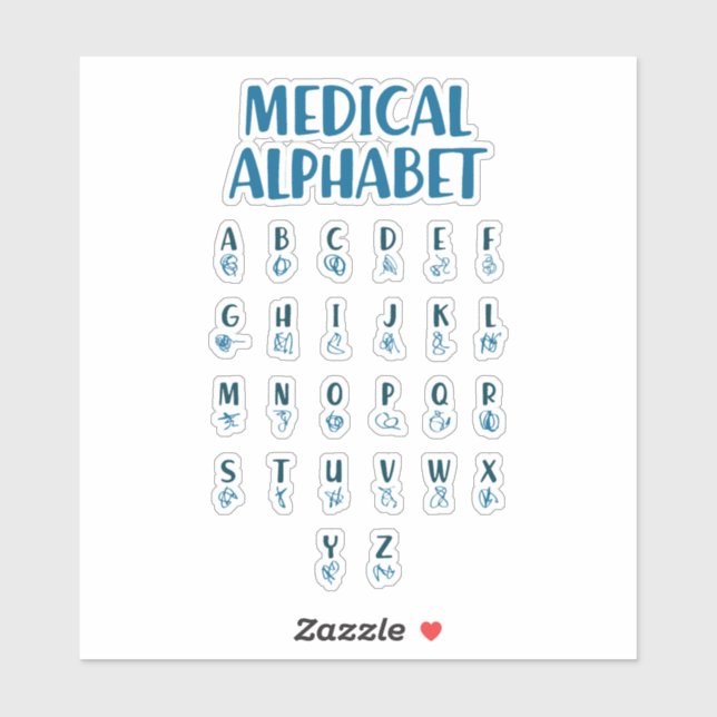 Sticker Medical Alphabet (Feuille)