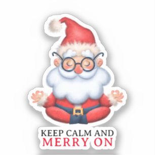 Sticker Méditer Funny Santa Claus Garder Calme Et Joyeux S