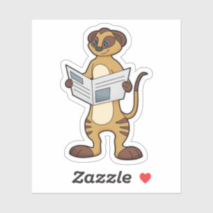 Sticker Meerkat à la lecture d'un journal
