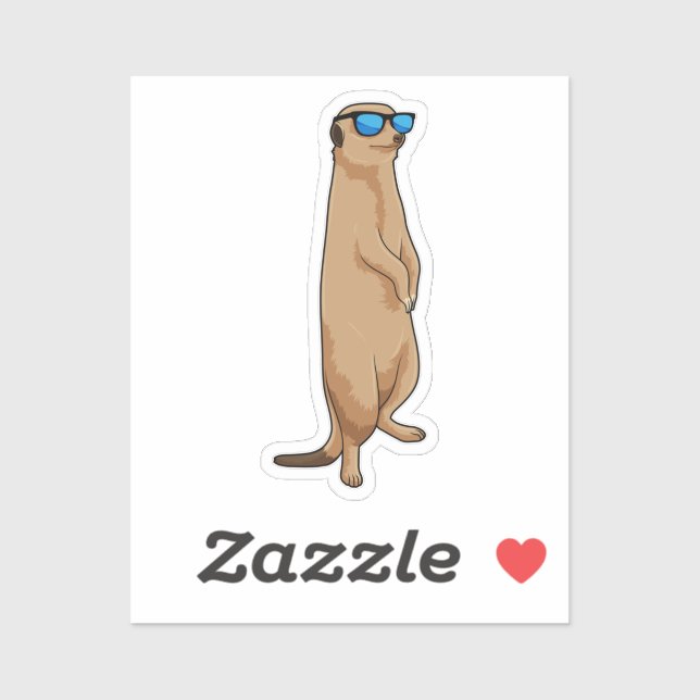 Sticker Meerkat avec lunettes de soleil (Feuille)