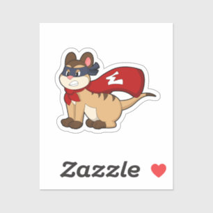 Sticker Meerkat en héros avec masque