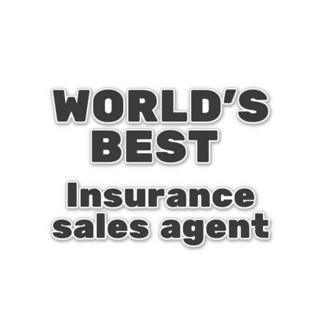 Sticker Meilleur agent commercial d'assurance au monde (Devant)