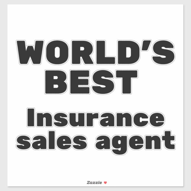Sticker Meilleur agent commercial d'assurance au monde (Feuille)