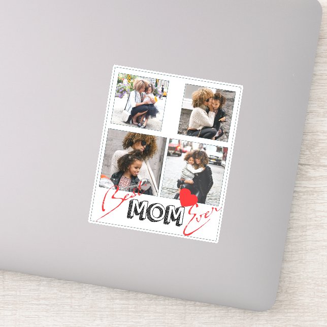 Sticker Meilleur cadeau de maman Ever Collage personnalisé (Détail)