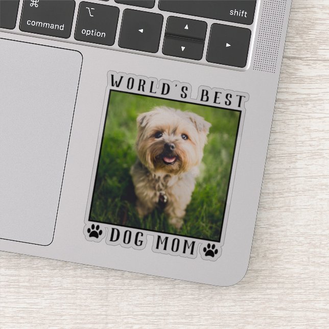 Sticker Meilleur Chien Maman Empreintes de pattes Monde Ca (Détail)