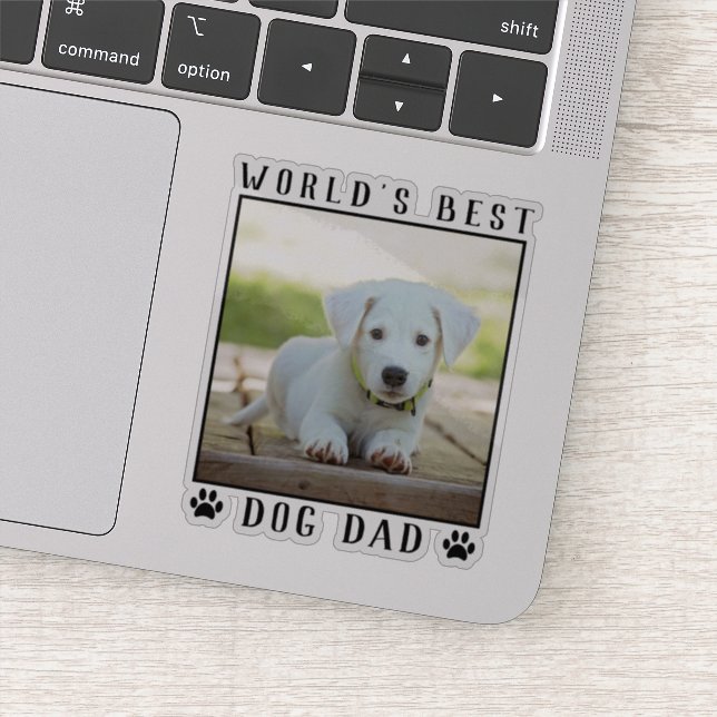 Sticker Meilleur Chien Papa Empreintes de pattes du monde  (Détail)
