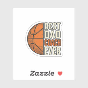 Sticker Meilleur Coach Papa Ever Basket Vintage Vector Des
