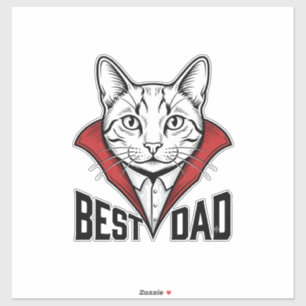 Sticker Meilleur design de gravure vintage de chat vampire