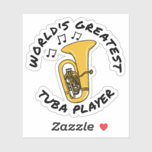 Sticker Meilleur Joueur Tuba du monde, Musicien de laiton 