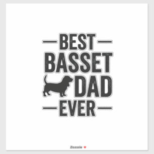 Sticker Meilleur Papa Basset Vintage Gravure T-Shirt Chien
