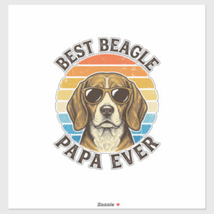 Sticker Meilleur Papa Beagle Vintage Design de T-shirt pou