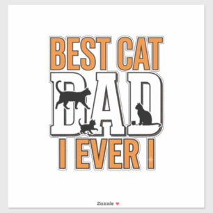 Sticker Meilleur Papa Chat du Monde Design de Chemise Vint